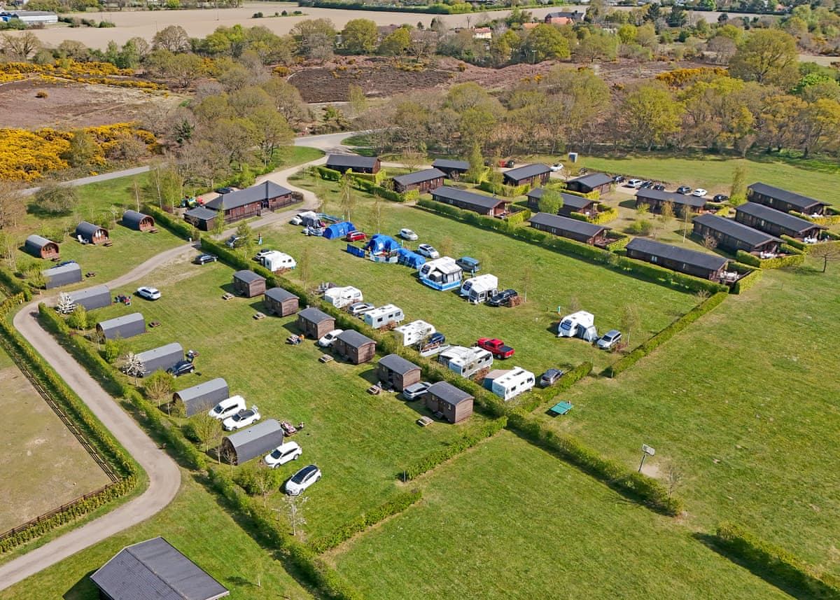 Glamping pods from above